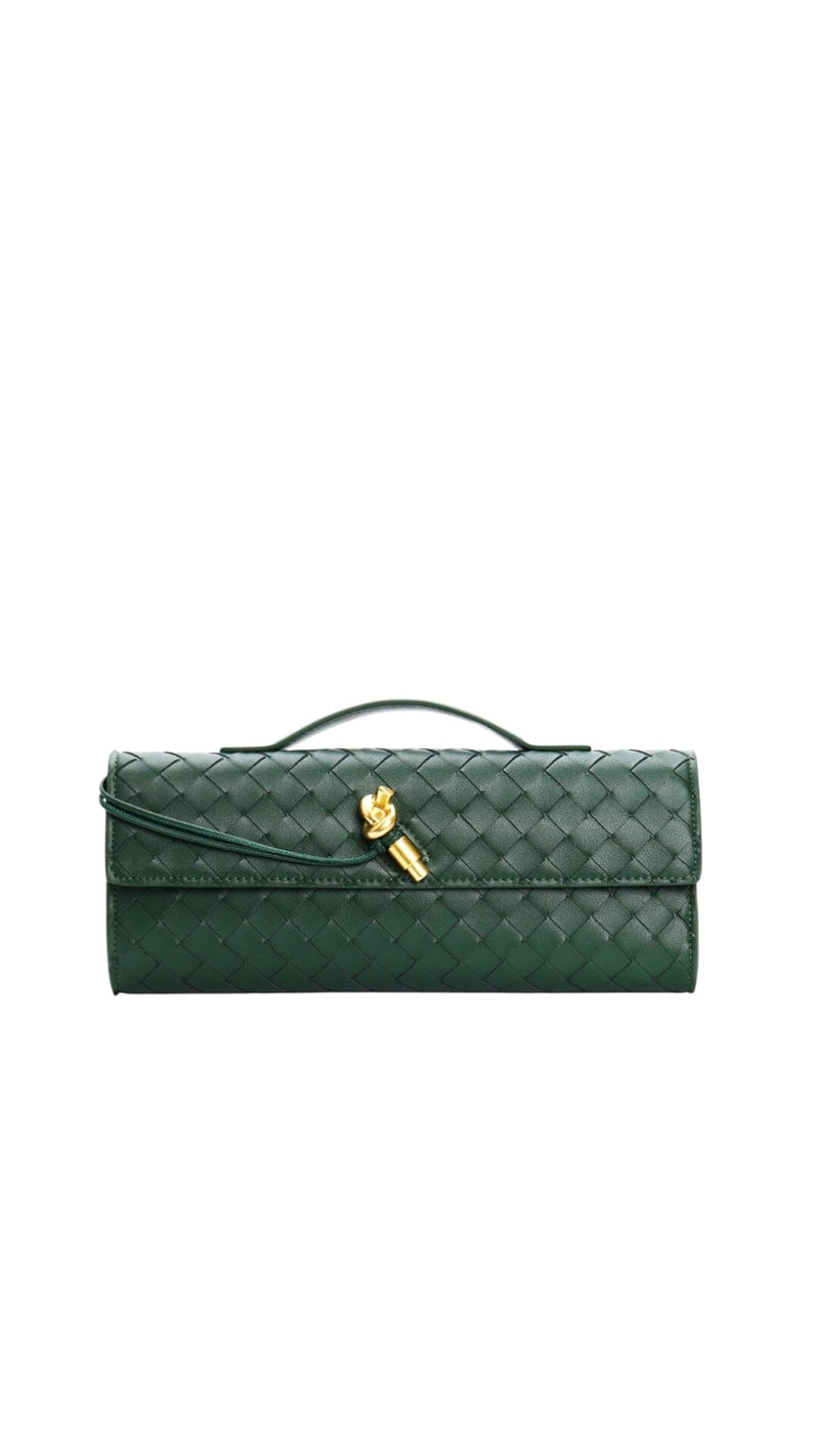 CARRERA WOVEN LEATHER BAG - DARK GREEN Coco Boutique 