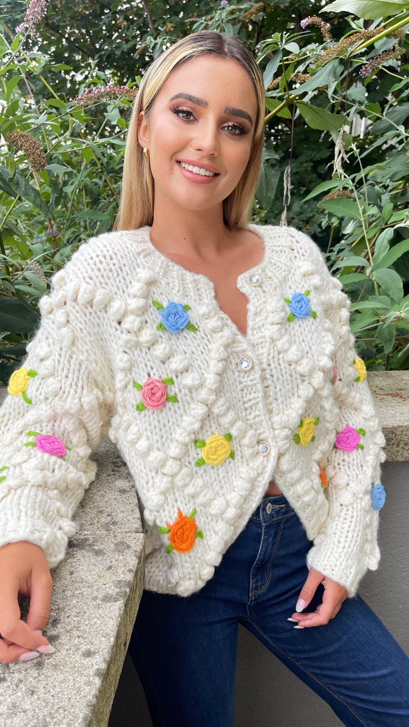 BLAKE LUXE CROCHET CARDI - CREAM Coco Boutique 