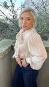 PATRICIA SHEER PEARL BLOUSE - CHAMPAGNE Tops & Jumpers Paris - Flame Mode 