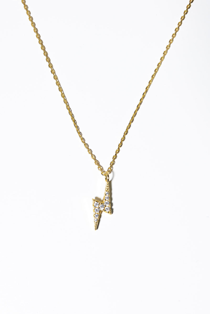 GOLD SPARKLE LIGHTNING BOLT NECKLACE Jewellery & Accessories Coco Jewellery 