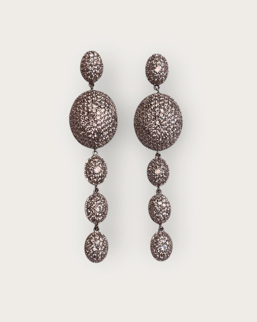 OVAL PAVÉ EARRINGS - GOLD Jewellery & Accessories Coco Jewellery 