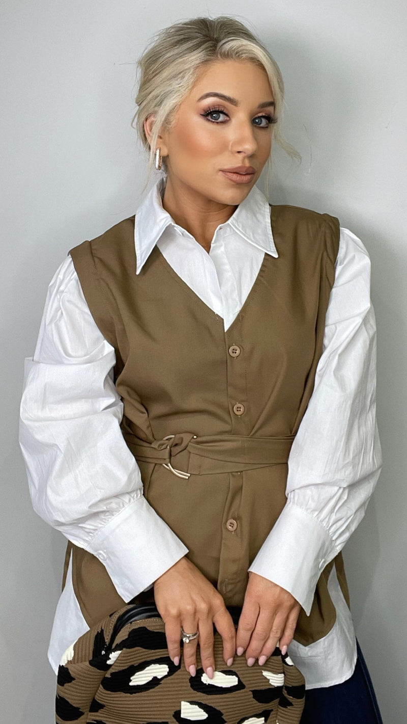 FIA COTTON BLEND SHIRT - CAMEL Coco Boutique 