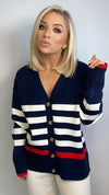 BELLA STRIPE CARDIGAN - NAVY Coco Boutique 