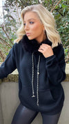 LOLA HOODED SWEATER - BLACK Coco Boutique 