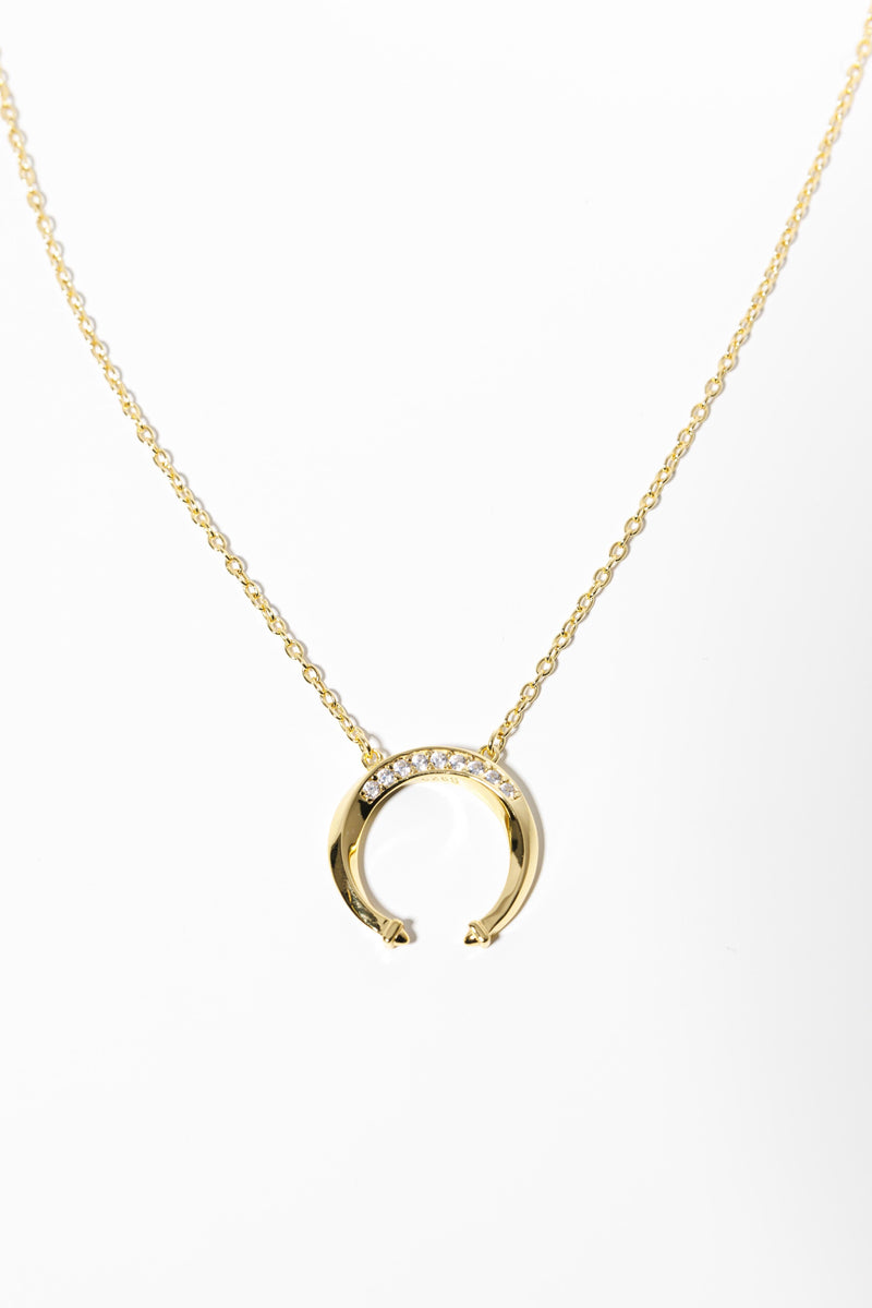 GOLD CRYSTAL HORSESHOE NECKLACE Jewellery & Accessories Coco Jewellery 