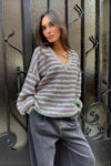 CADY STRIPE SWEATER - TAUPE Coco Boutique 