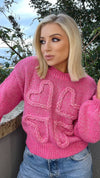 CALLIE HEART KNIT - PINK Coco Boutique 