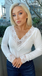 LUCY LACE TOP - WHITE Tops & Jumpers Coco Boutique 