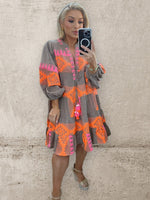 THE AZURA DRESS - TAUPE/FLUO Dresses Coco Boutique 