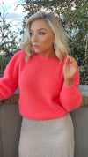 PETRA SUPER SOFT SWEATER - NEON CORAL Knitwear Coco Boutique 