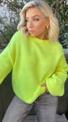 LOLLIE BABY ALPACA SWEATER - NEON YELLOW Coco Boutique 