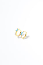 SOOKIE MINI TURQUOISE 18K GOLD HOOP EARRINGS - GOLD Jewellery & Accessories China - Accessories 