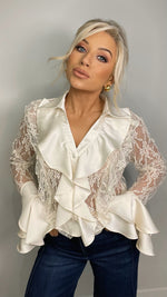 HOLLY LACE BLOUSE - CREAM Tops & Jumpers Paris - Azaka 