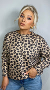 BOBBIE LEOPARD BOW JUMPER - BROWN Knitwear Coco Boutique 