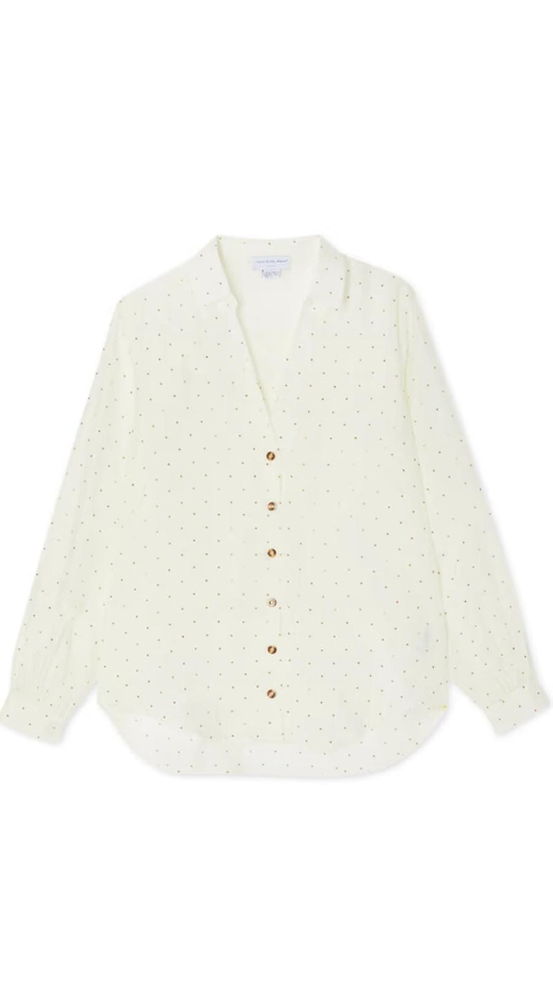 MILEY BLOUSE GOLD STUDS - CREAM Tops & Jumpers Never Fully Dressed 