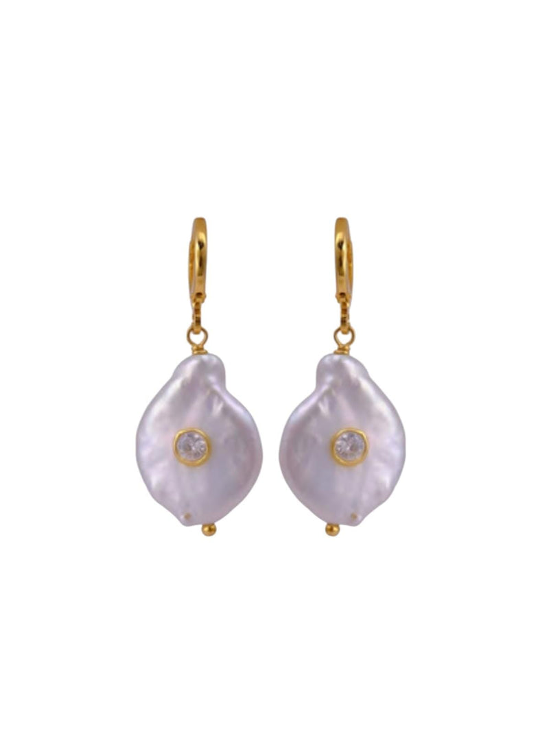 SEA PEARL CRYSTAL ACCENT EARRINGS Jewellery & Accessories Coco Jewellery 