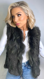 KIM FUR GILET - KHAKI Gilet Paris - Onyxo 