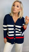 BELLA STRIPE CARDIGAN - NAVY Coco Boutique 