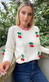 COCO CHERRY SWEATER - IVORY Coco Boutique 