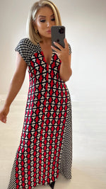 CALABASAS MAXI DRESS - RED/BLACK/WHITE Coco Boutique 