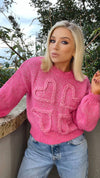 CALLIE HEART KNIT - PINK Coco Boutique 