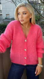 ROSIE V-NECK CARDI - CORAL Knitwear April Vintage 