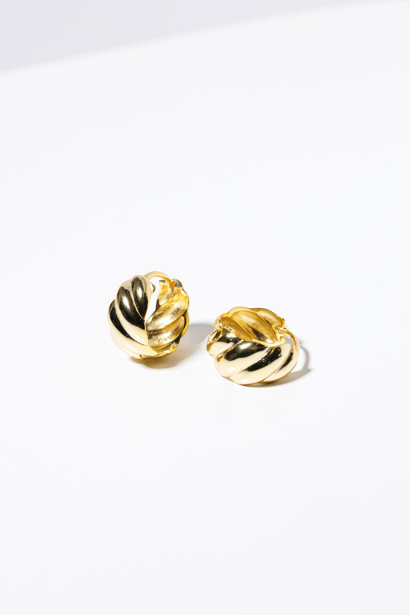 MINI HUGGI HOOPS - RIPPLE GOLD Jewellery & Accessories Coco Jewellery 