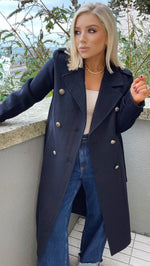 KIMBER WOOL COAT - NAVY Coco Boutique 