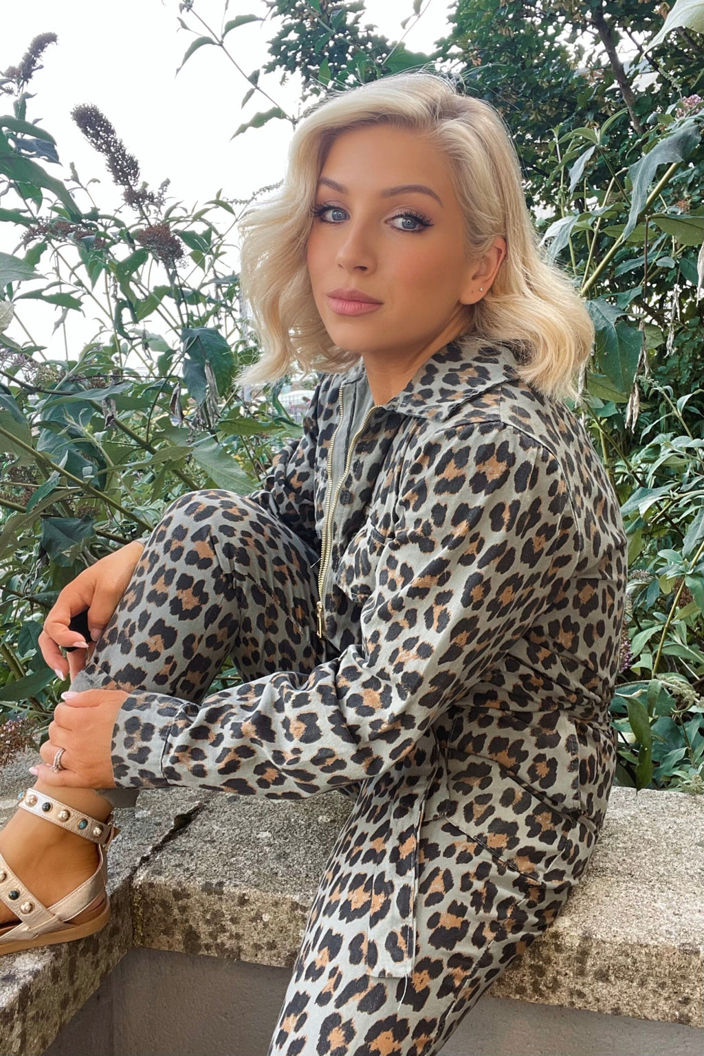 TILLY LEOPARD JUMPSUIT - KHAKI Coco Boutique 