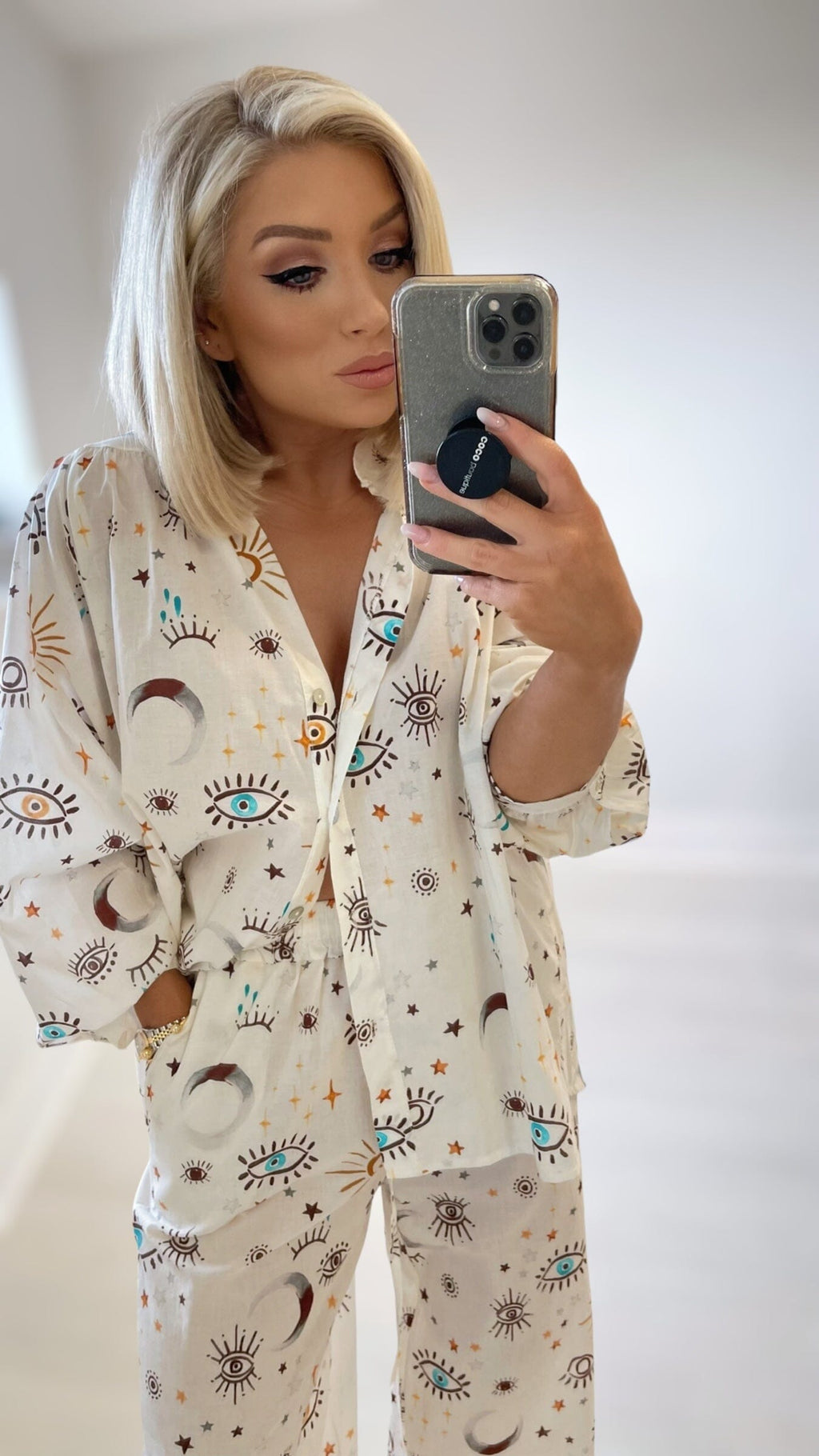 MORENA ASTROLOGY PRINT COTTON SHIRT - IVORY Tops & Jumpers Retro May 