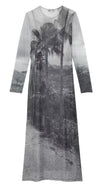 PALM FOREST MESH DRESS - SKY GREY Dresses Never Fully Dressed 