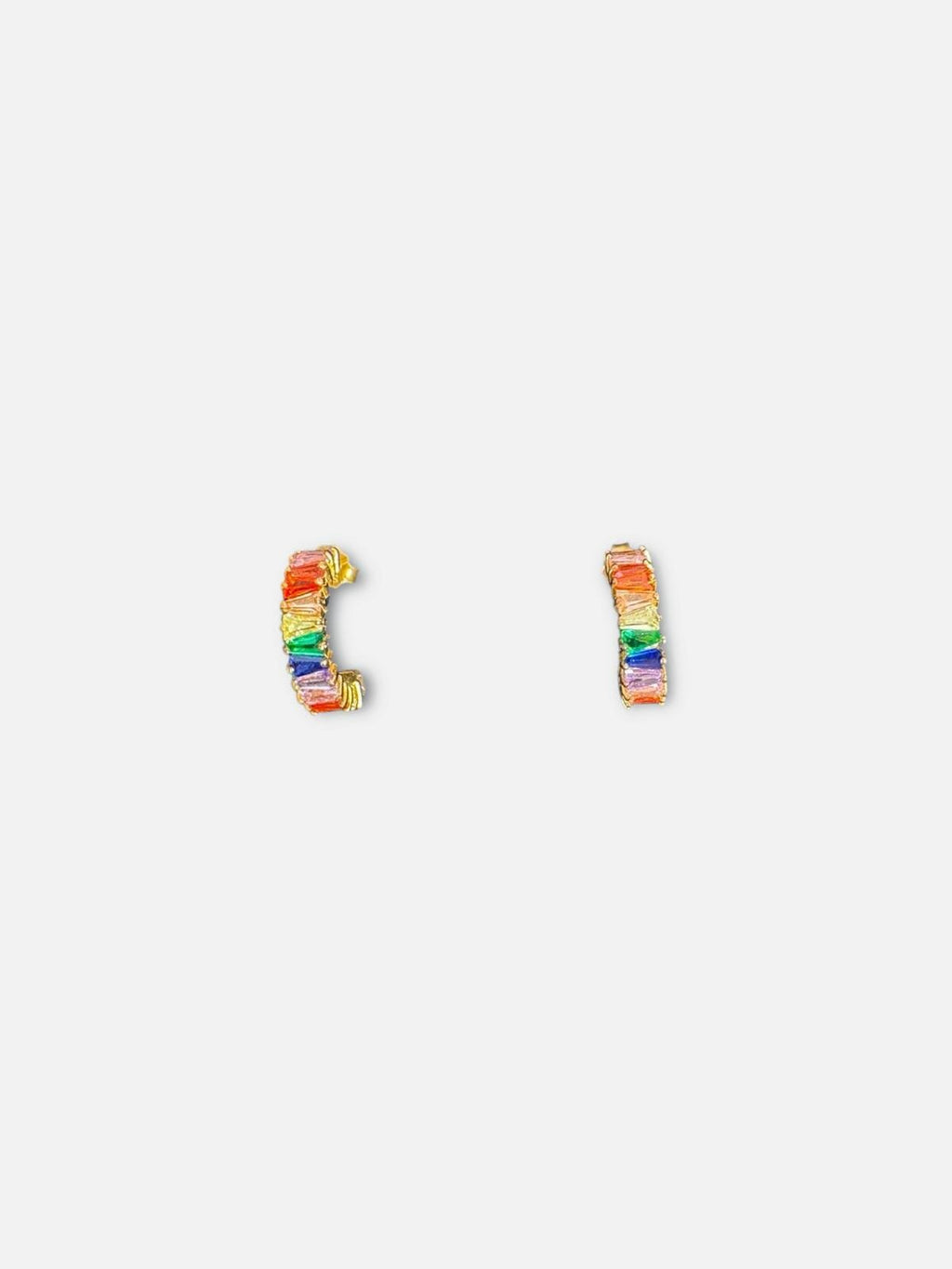 PAVÉ RAINBOW MINI HOOPS - MULTICOLOUR Jewellery & Accessories Coco Jewellery 