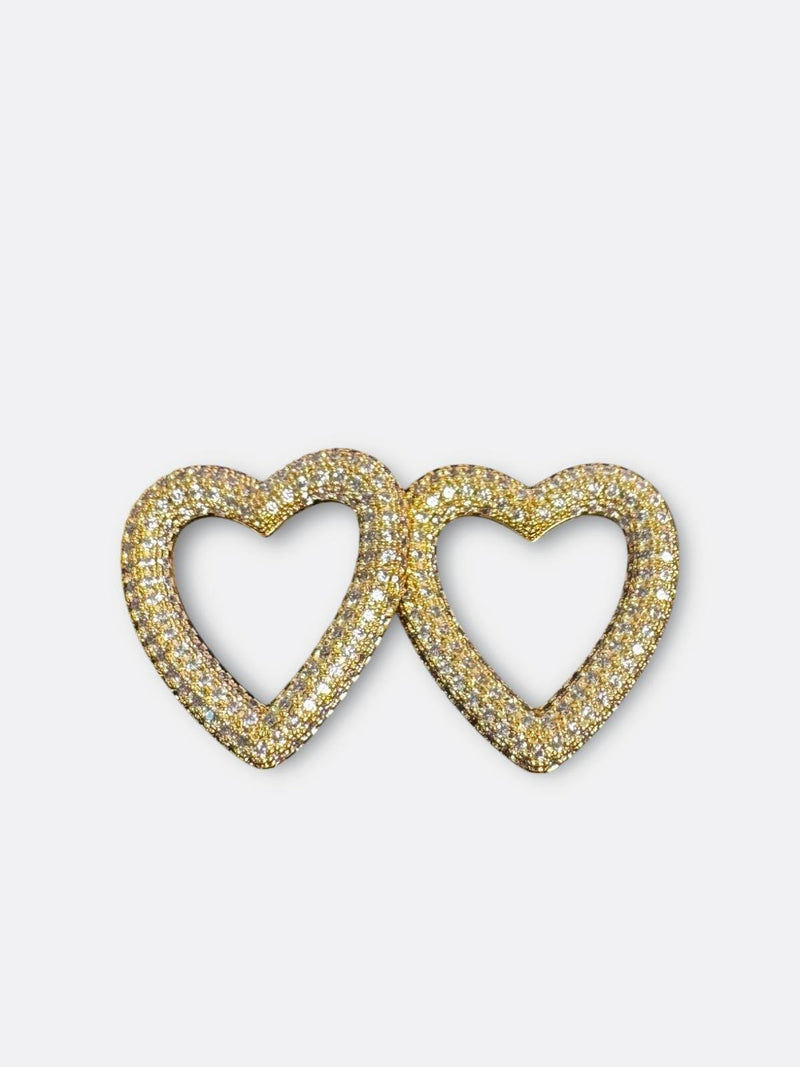 PAVÉ CRYSTAL HEART EARRINGS - GOLD Jewellery & Accessories Coco Jewellery 