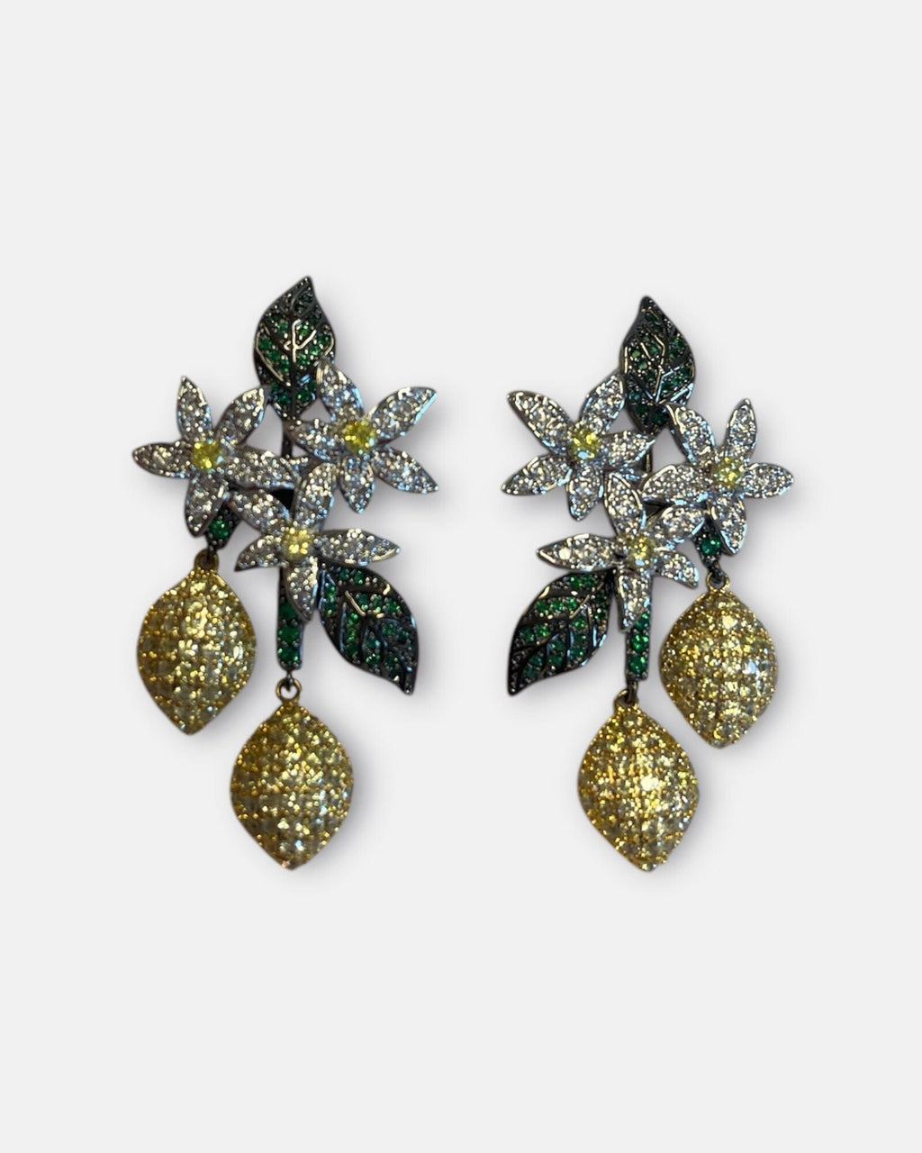 LEMON FLOWER EARRINGS - PAVÉ CRYSTALS Jewellery & Accessories Coco Jewellery 