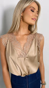 SANZA LACE TRIM CAMI - SOFT GOLD** Paris - Time Capsule 